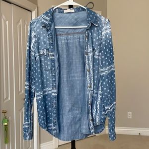Soft jean flannel blouse